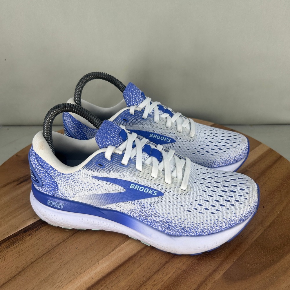 Brooks Ghost 16 Womens Running Shoes Blue White 1204071B152 Size 7 Medium B